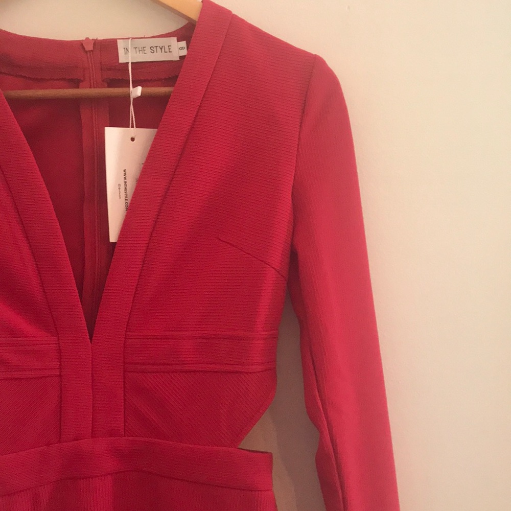 Bright red cutout dress